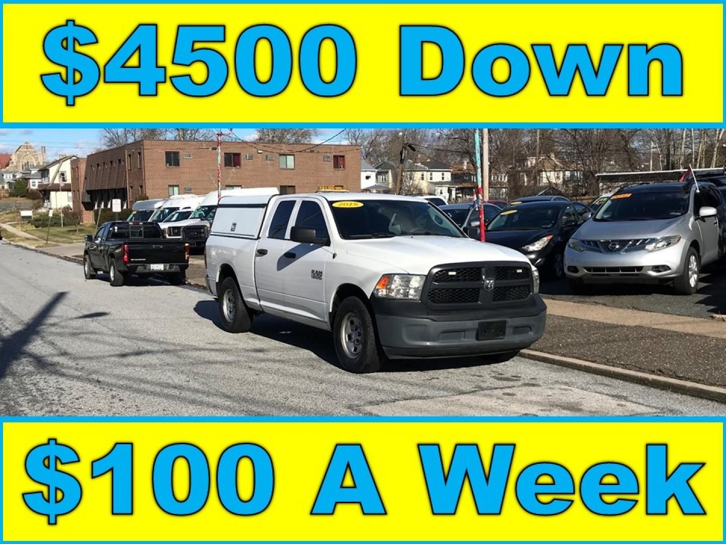 2018 White /Gray RAM 1500 Tradesman Quad Cab 4WD (1C6RR7FG7JS) with an 3.6L V6 DOHC 24V FFV engine, 8A transmission, located at 577 Chester Pike, Prospect Park, PA, 19076, (610) 237-1015, 39.886154, -75.302338 - 18 Ram Tradesman Quad Cab: 4x4, work cap with bins, trailer hitch, new PA inspection, FLEET MAINTAINED! This vehicle comes inspected and has been given a bumper to bumper safety check. It is very clean, reliable, and well maintained. We offer a unique pay plan that is known for being the easiest - Photo#0